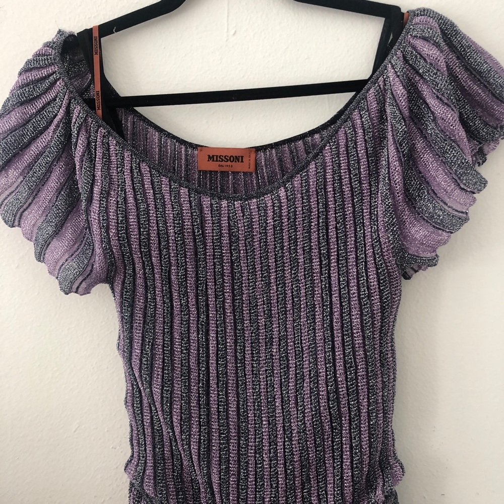 Missoni Purple Shimmer Maxi Dress Size 42